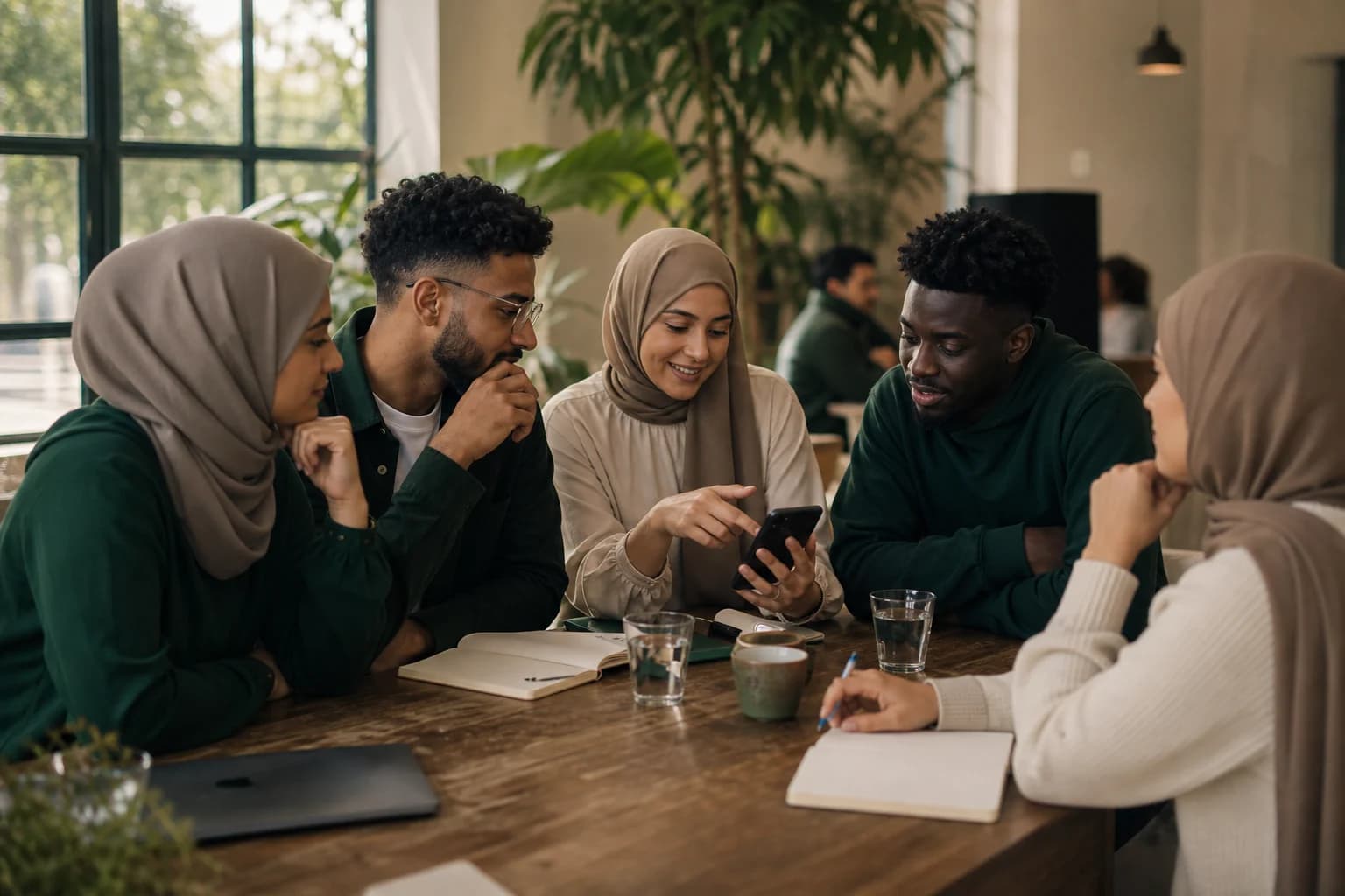 British Muslim creators and community builders exchanging ideas together